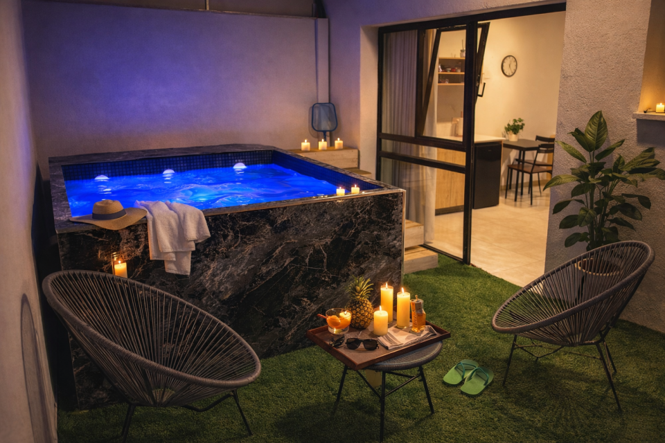 פסגת הגליל- ג׳קוזי פנימי+בריכת זרמים